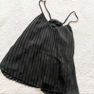 Pleated Black Tank